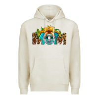 Oatmeal Heather Football Mom Sunflower Leopard Premium Hoodie - BundleAndBundleShop