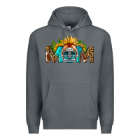 Rock Football Mom Sunflower Leopard Premium Hoodie - BundleAndBundleShop