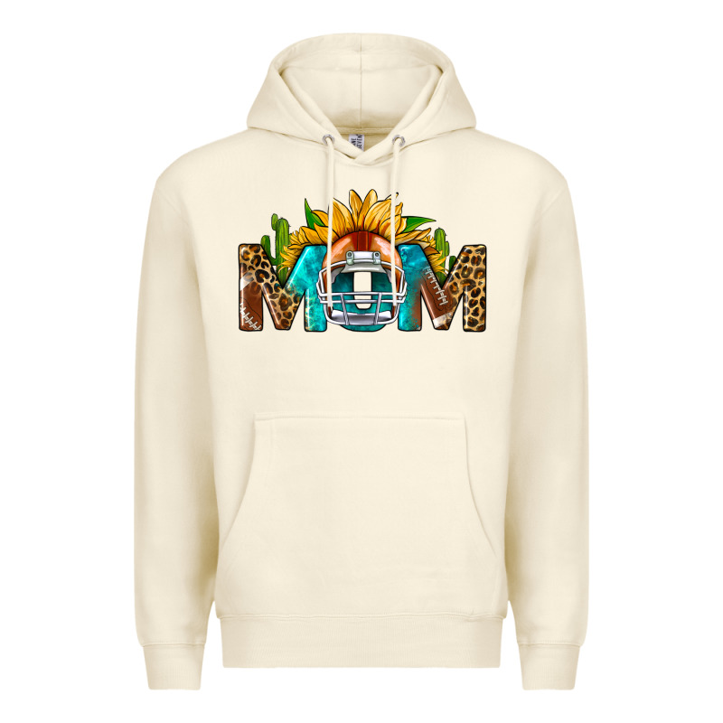 Football Mom Sunflower Leopard Premium Hoodie by BundleAndBundleShop | Teevron