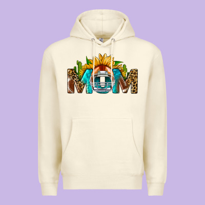 Football Mom Sunflower Leopard Premium Hoodie Designed By Bundleandbundleshop