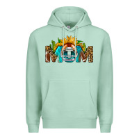 Seafoam Football Mom Sunflower Leopard Premium Hoodie - BundleAndBundleShop