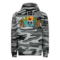 Slate Camo Football Mom Sunflower Leopard Premium Hoodie - BundleAndBundleShop