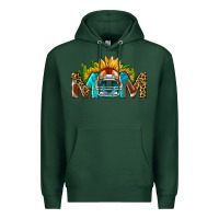Sports Green Football Mom Sunflower Leopard Premium Hoodie - BundleAndBundleShop