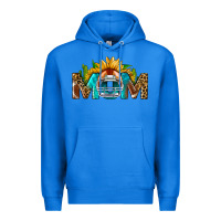 True Royal Football Mom Sunflower Leopard Premium Hoodie - BundleAndBundleShop