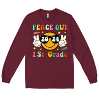 Burgundy peace out 2024 1st grade Long Sleeve Tee - JahusDesignShop