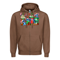 Chestnut christmas stitch coffee Zipper Hoodie - Jasminsmagicworld
