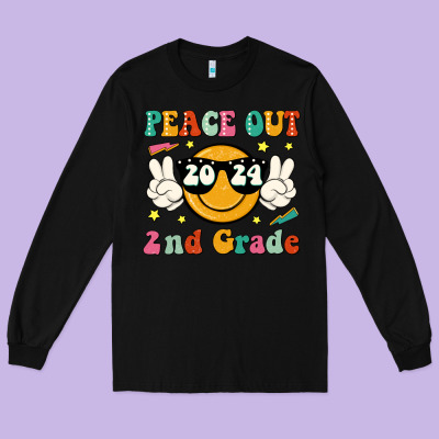 Peace Out 2024 2nd Grade Long Sleeve Tee Designed By Jahusdesignshop