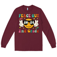 Burgundy peace out 2024 2nd grade Long Sleeve Tee - JahusDesignShop