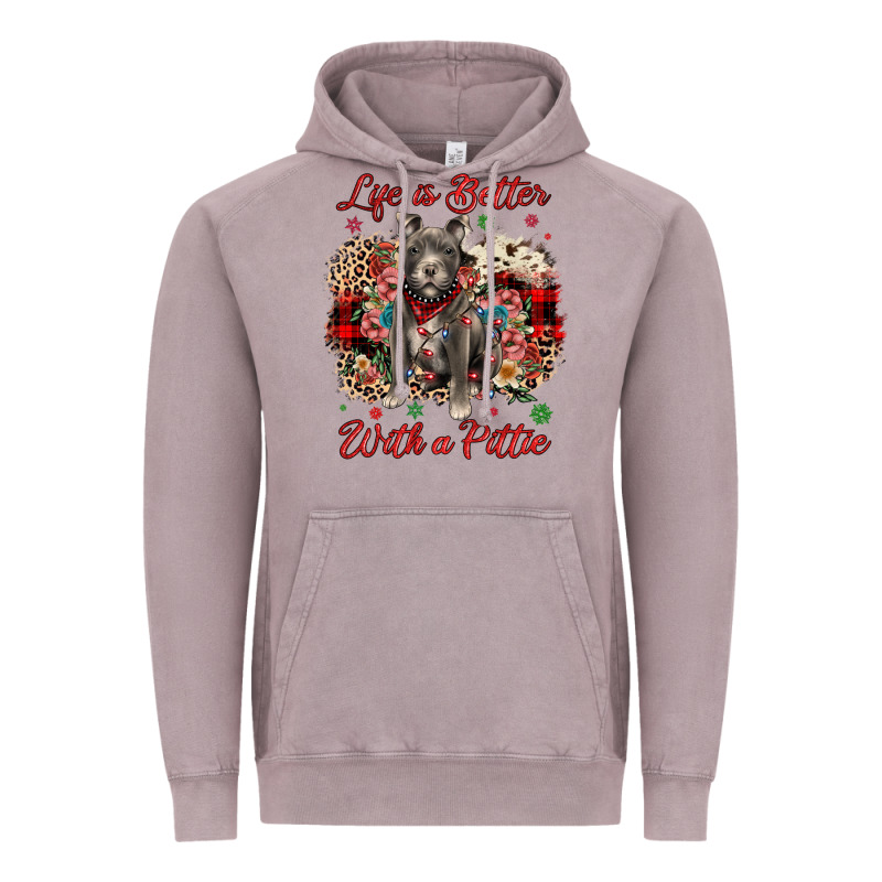 Christmas Life Is Better With A Pittie Vintage Hoodie by JahusDesignShop | Teevron