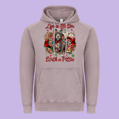Christmas Life Is Better With A Pittie Vintage Hoodie Designed By Jahusdesignshop