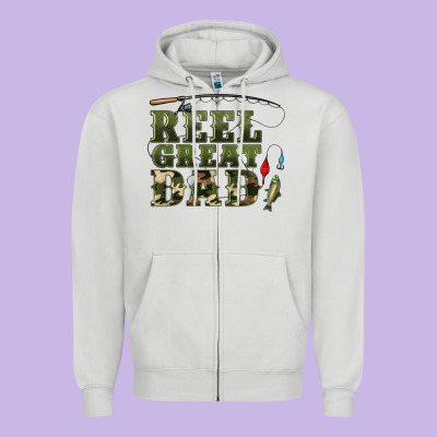 Reel Great Dad Zipper Hoodie Designed By Artiststas
