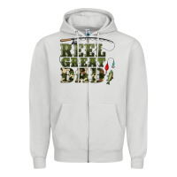 Dove Grey reel great dad Zipper Hoodie - Artiststas