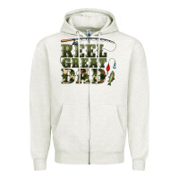 Oatmeal Heather reel great dad Zipper Hoodie - Artiststas