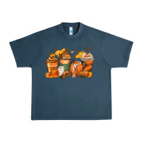 Midnight Navy pumpkin spice latte coffee cups Urban Heavy Tee - Zillion Design Studio