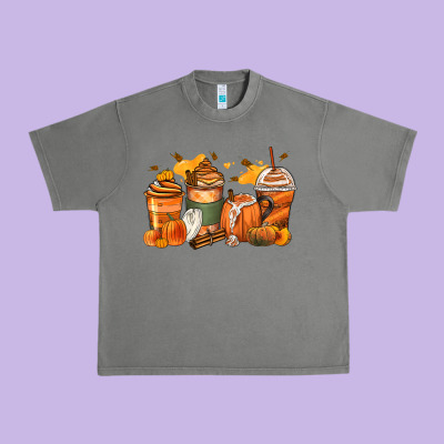 Pumpkin Spice Latte Coffee Cups Urban Heavy Tee Designed By Zillion Design Studio