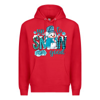 Red up to snow good and cute snowman Premium Hoodie - BundleAndBundleShop