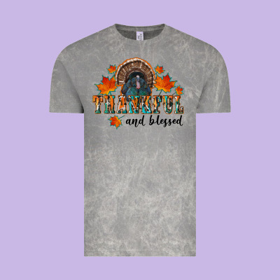Thankful And Blessed Vintage Tee Designed By Ranaportraitstore