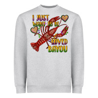 Heather Grey mardi gras i just want to be loved bayou crawfish Heavyweight Sweatshirt - RanaPortraitStore
