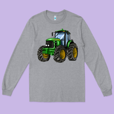 Farm Tractor Long Sleeve Tee Designed By Adodesignshop