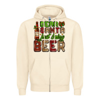 Sandshell dear santa just bring a beer with a beer bottle Zipper Hoodie - AdoDesignShop