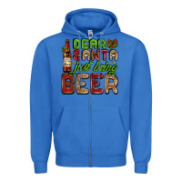 True Royal dear santa just bring a beer with a beer bottle Zipper Hoodie - AdoDesignShop