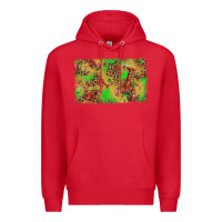 Red mardi gras crawfish and glitter background Premium Hoodie - AdoDesignShop