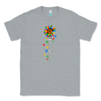 Heather Grey autism mama sunflower white Classic Tee - JahusDesignShop