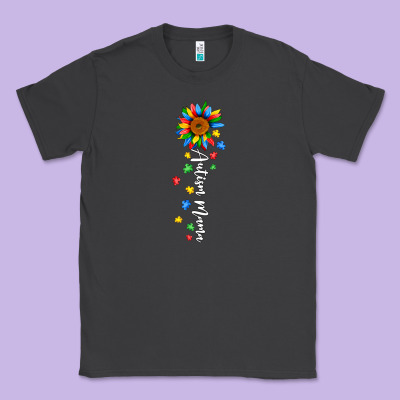 Autism Mama Sunflower White Classic Tee Designed By Jahusdesignshop