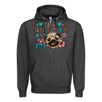 Charcoal Heather life is better with a pug Zipper Hoodie - Jasminsmagicworld