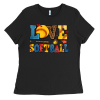 Black love softball Ladies Tee - AdoDesignShop