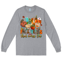 Heather Grey fall vibes and that nurse life Long Sleeve Tee - AdoDesignShop