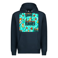Navy Hot Mom Summer Digital Paper Premium Hoodie - BundleAndBundleShop