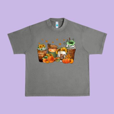 Fall Coffee Cups Urban Heavy Tee Designed By Zillion Design Studio