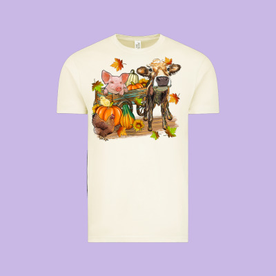 Fall Farm Animals Vintage Tee Designed By Zillion Design Studio