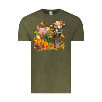 Vintage Olive fall farm animals Vintage Tee - Zillion Design Studio