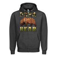 Charcoal Heather papa bear Zipper Hoodie - Artiststas