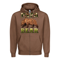 Chestnut papa bear Zipper Hoodie - Artiststas
