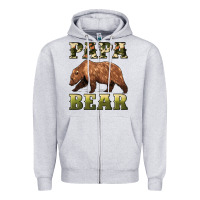 Heather Grey papa bear Zipper Hoodie - Artiststas