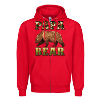 Red papa bear Zipper Hoodie - Artiststas