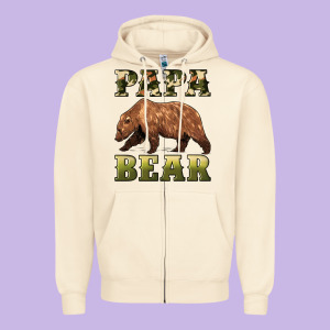 Papa Bear Zipper Hoodie Designed By Artiststas