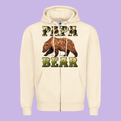 Papa Bear Zipper Hoodie Designed By Artiststas