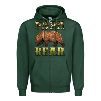 Sports Green papa bear Zipper Hoodie - Artiststas