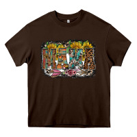 Chocolate Brown mama western Heavy Core Tee - RacoonDesign