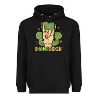 Black st. patrick's day shamrockin' Heavyweight Hoodie - MaliasSmallBusiness