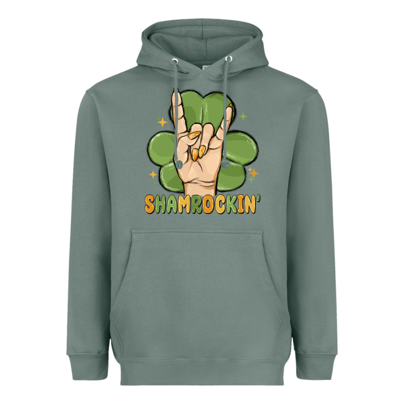 St. Patrick's Day Shamrockin' Heavyweight Hoodie by MaliasSmallBusiness | Teevron