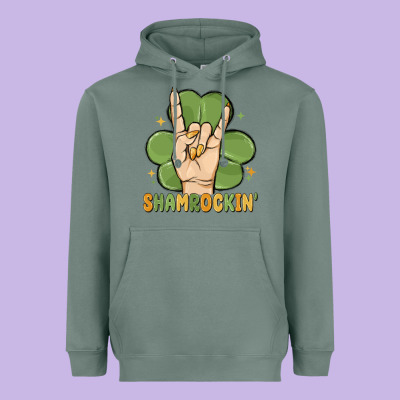 St. Patrick's Day Shamrockin' Heavyweight Hoodie Designed By Maliassmallbusiness