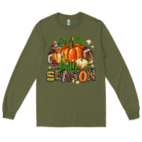 Army Green fall and american football tis the season Long Sleeve Tee - AdoDesignShop
