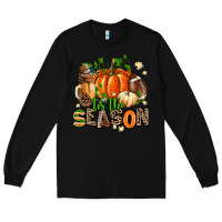 Black fall and american football tis the season Long Sleeve Tee - AdoDesignShop