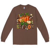Chestnut fall and american football tis the season Long Sleeve Tee - AdoDesignShop