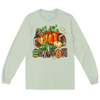 Matcha fall and american football tis the season Long Sleeve Tee - AdoDesignShop